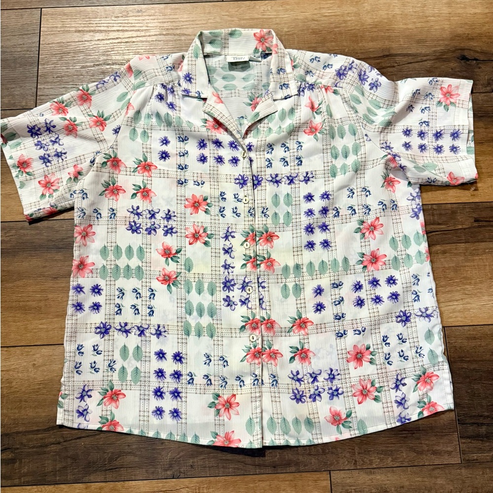 Allison Daley Multicolor Floral Button Down Shirt